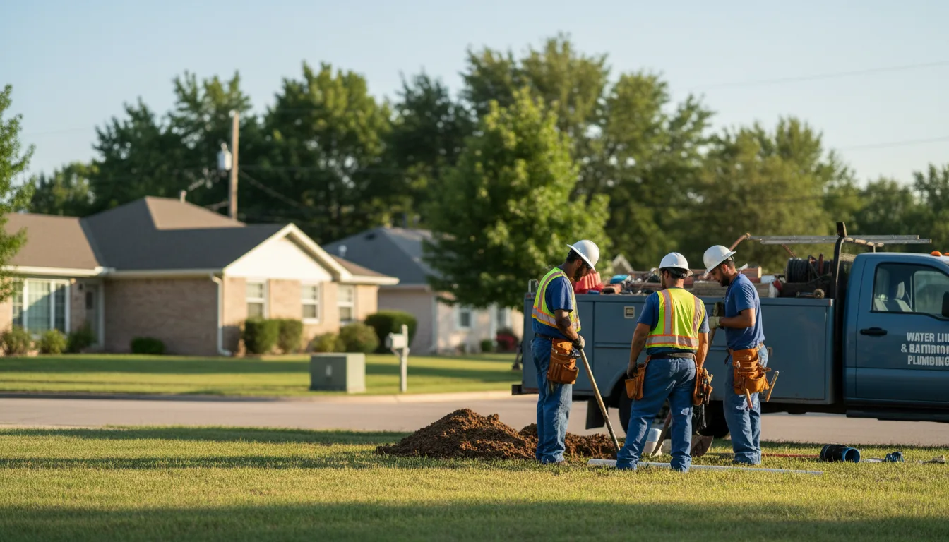 Residential water line and bathroom plumbing service in Universal, IN